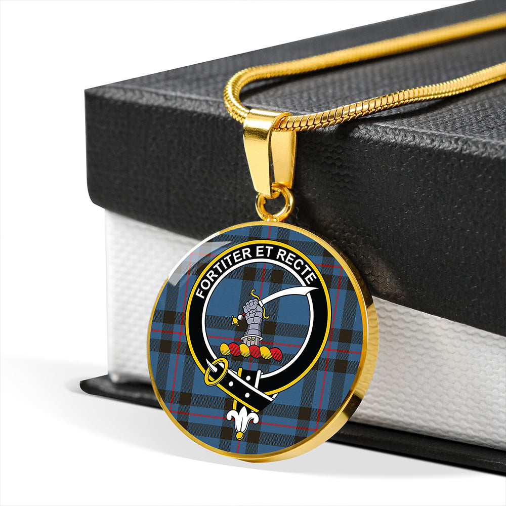Elliot (Ellot) Modern Tartan Crest Circle Necklace