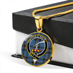 Elliot (Ellot) Modern Tartan Crest Circle Necklace