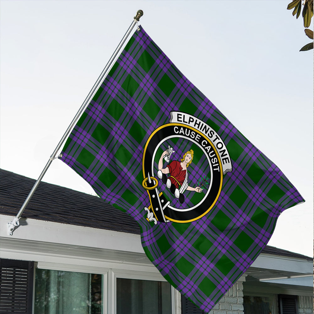 Elphinstone Tartan Classic Crest House Flag