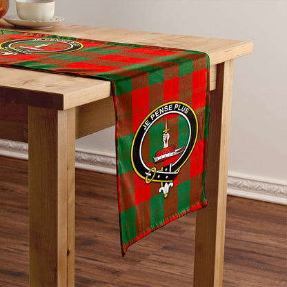 Erskine Black & White Tartan Crest Table Runner