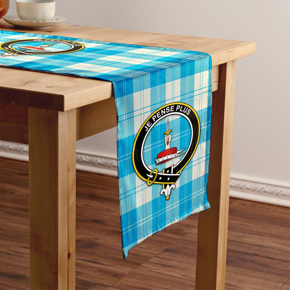 Erskine Burgundy Tartan Crest Table Runner