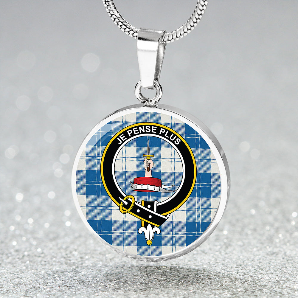 Erskine Dress Dance Blue Ancient Tartan Crest Circle Necklace