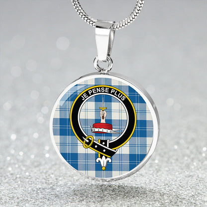 Erskine Dress Dance Blue Ancient Tartan Crest Circle Necklace