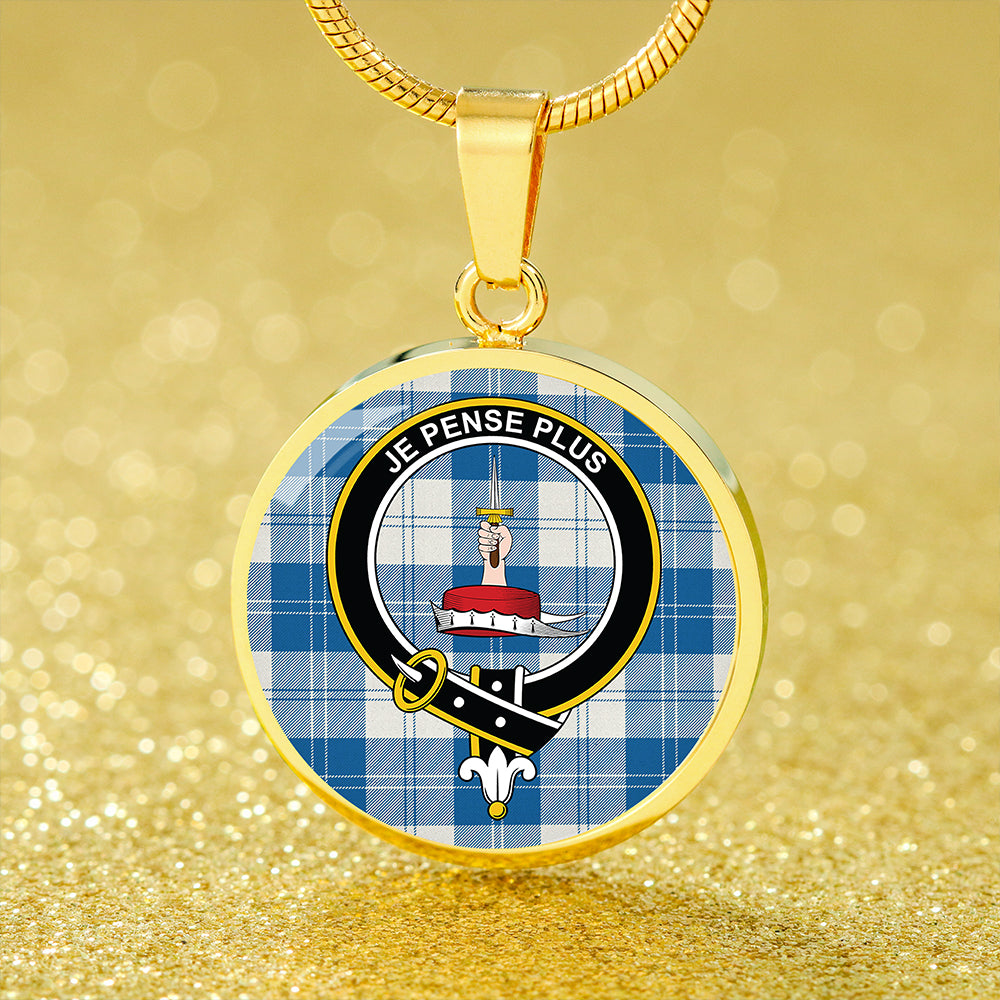 Erskine Dress Dance Blue Ancient Tartan Crest Circle Necklace