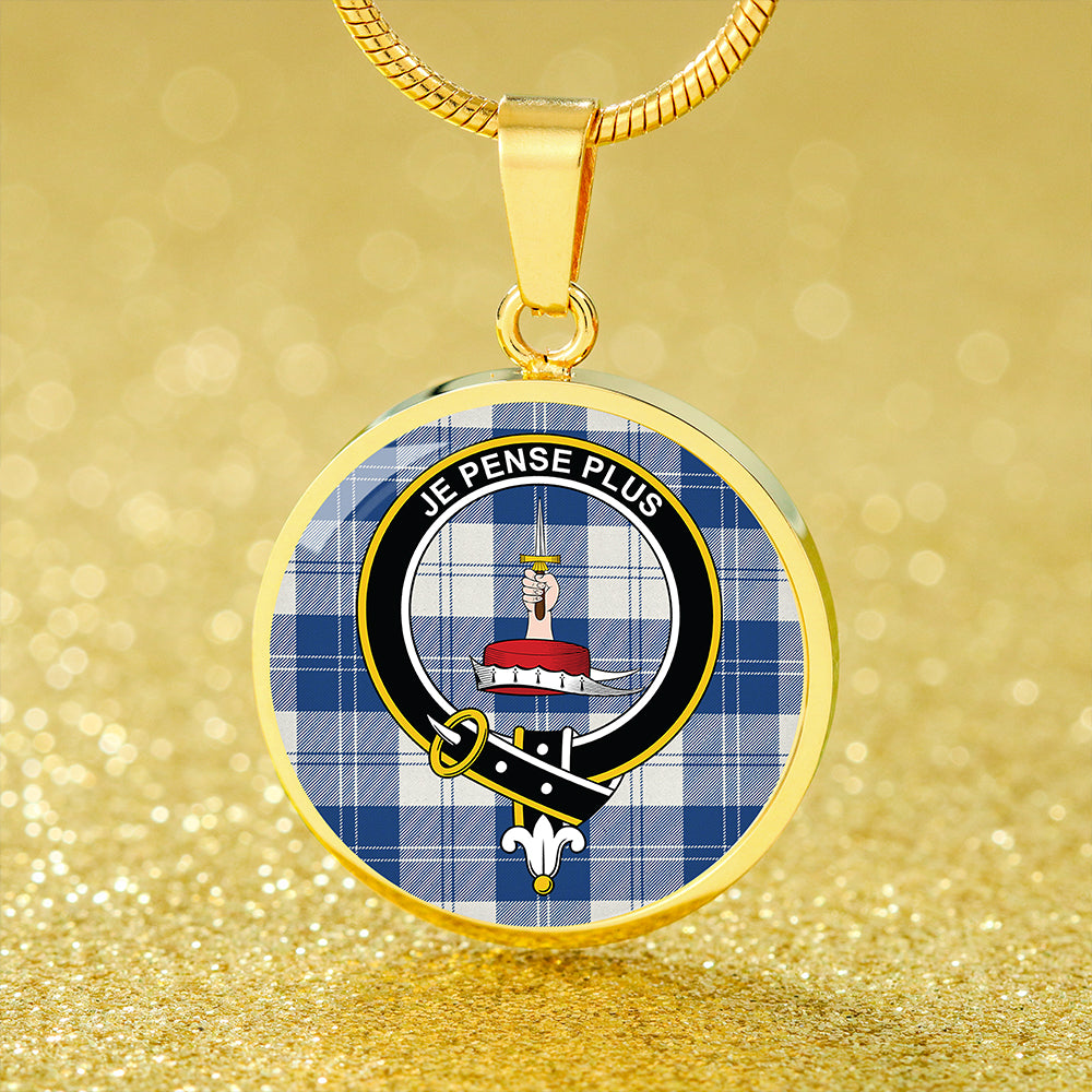 Erskine Dress Dance Blue Modern Tartan Crest Circle Necklace