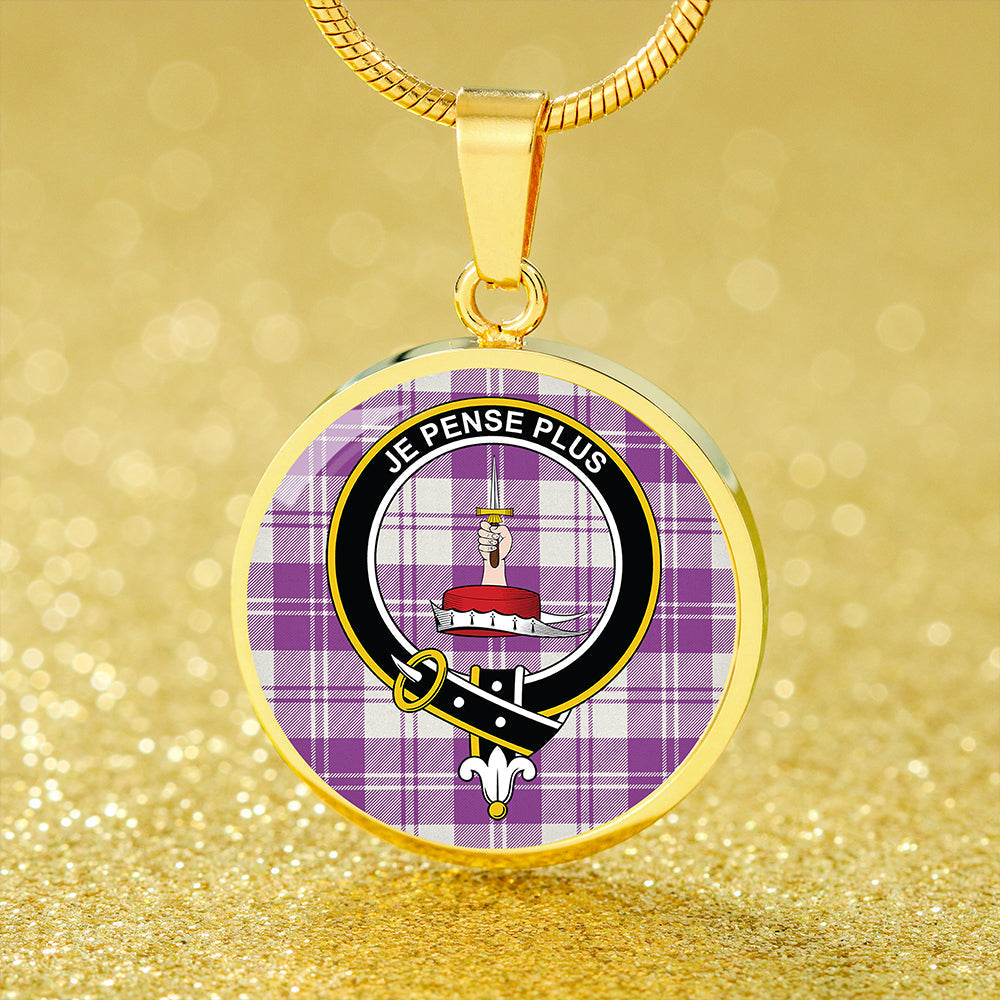 Erskine Dress Purple Tartan Crest Circle Necklace