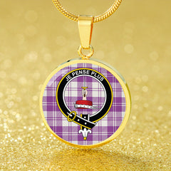 Erskine Dress Purple Tartan Crest Circle Necklace