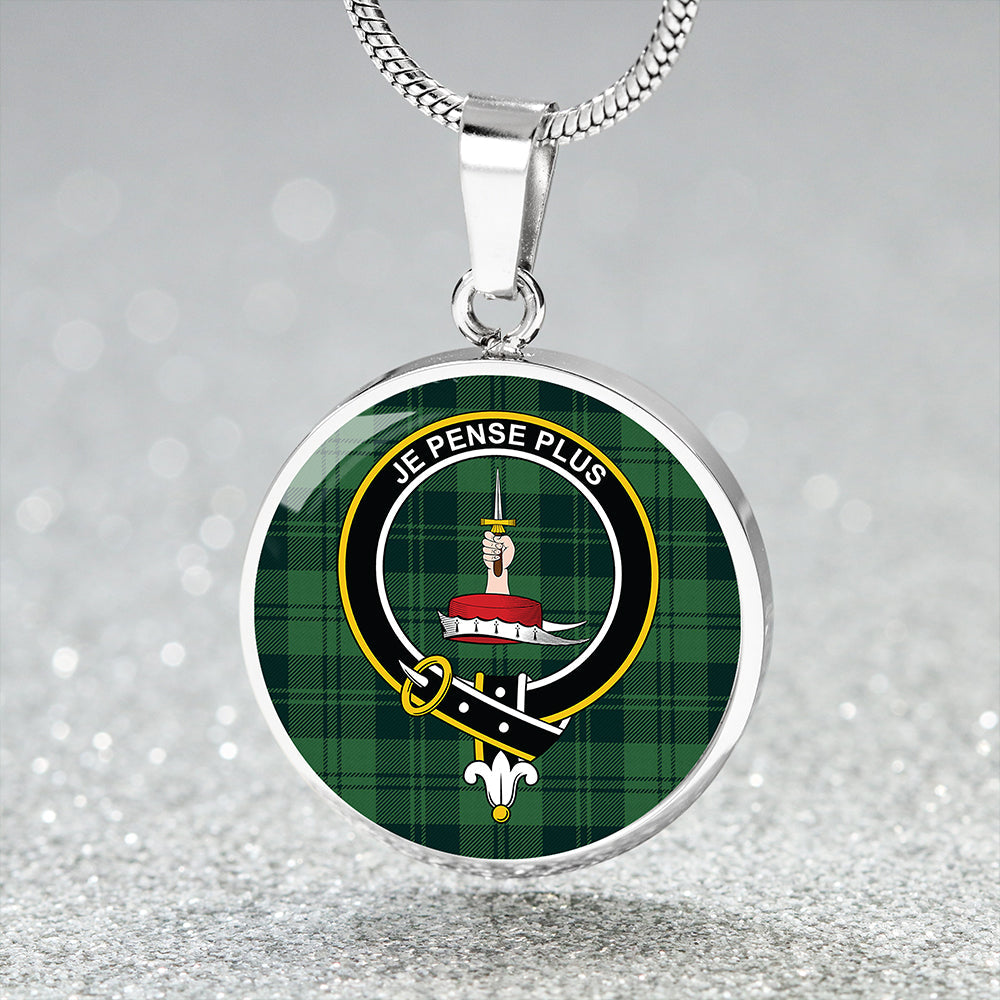 Erskine Hunting Modern Tartan Crest Circle Necklace