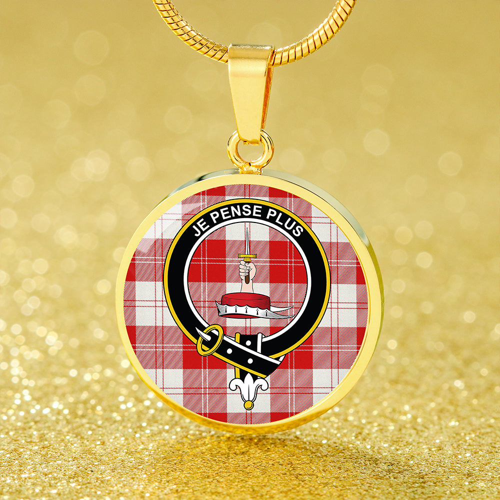 Erskine Red Tartan Crest Circle Necklace