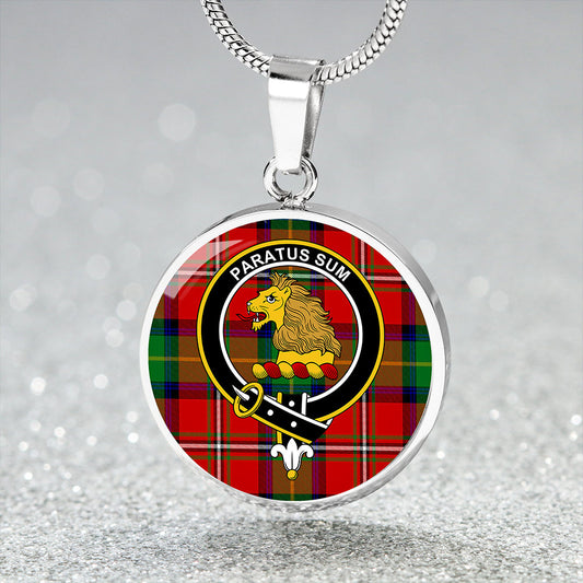 Fairlie Modern Tartan Crest Circle Necklace