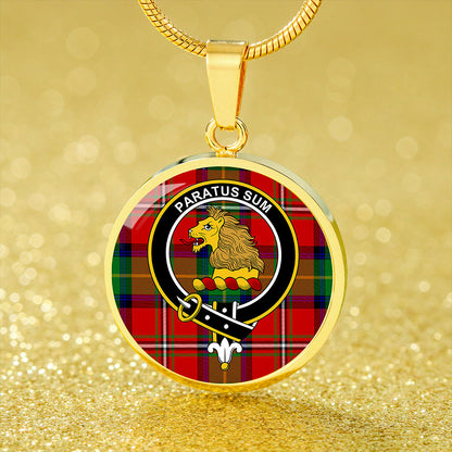 Fairlie Modern Tartan Crest Circle Necklace