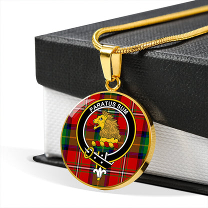 Fairlie Modern Tartan Crest Circle Necklace