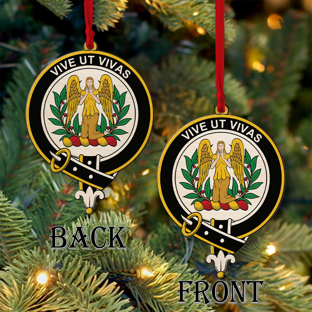 Falconer Tartan Crest Wood Acrylic Ornament