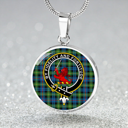 Farquharson Ancient Tartan Crest Circle Necklace