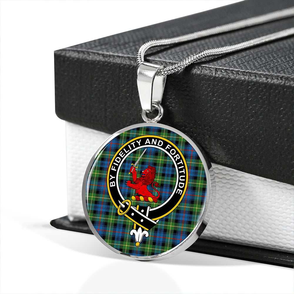 Farquharson Ancient Tartan Crest Circle Necklace