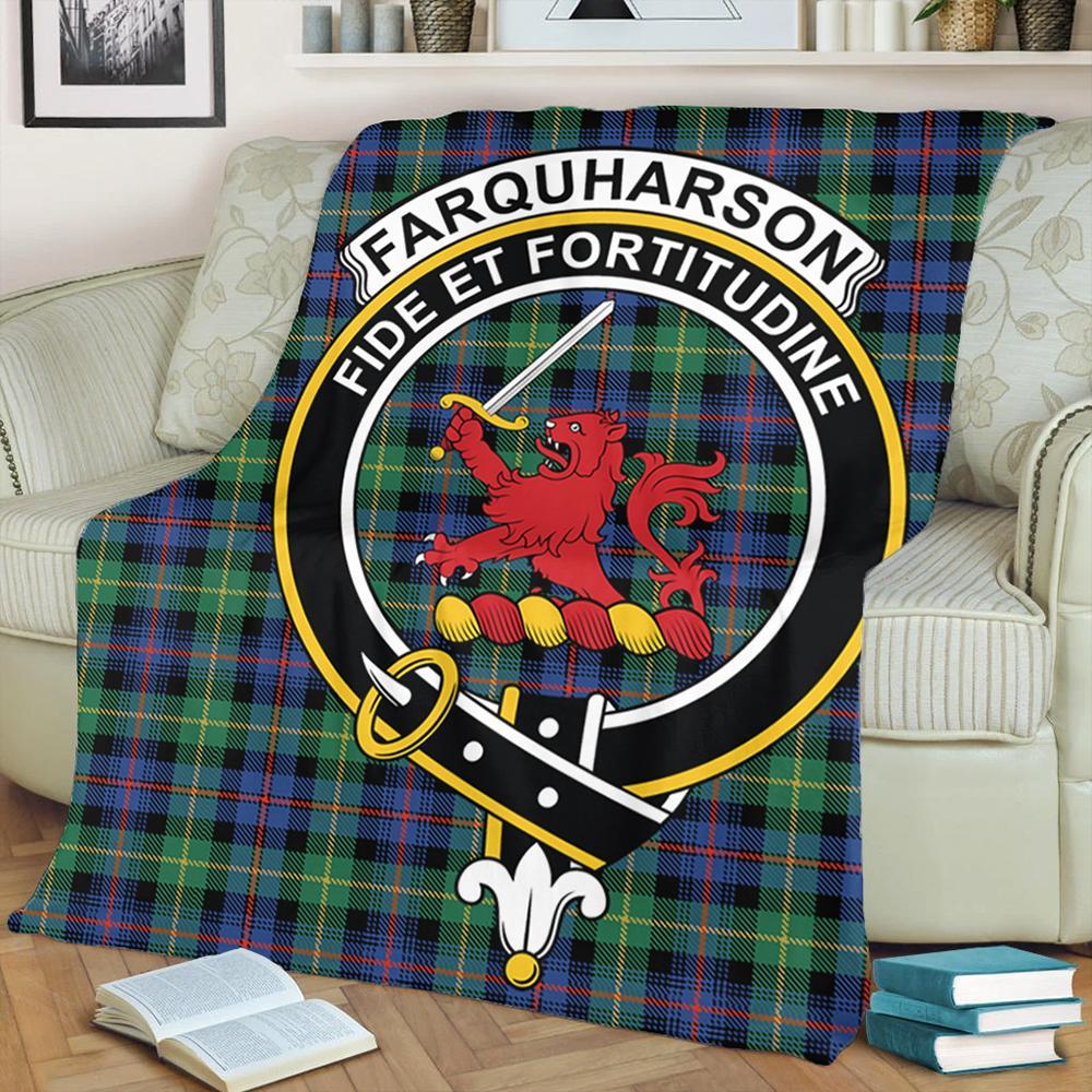 Farquharson Ancient Tartan Crest Premium Blanket