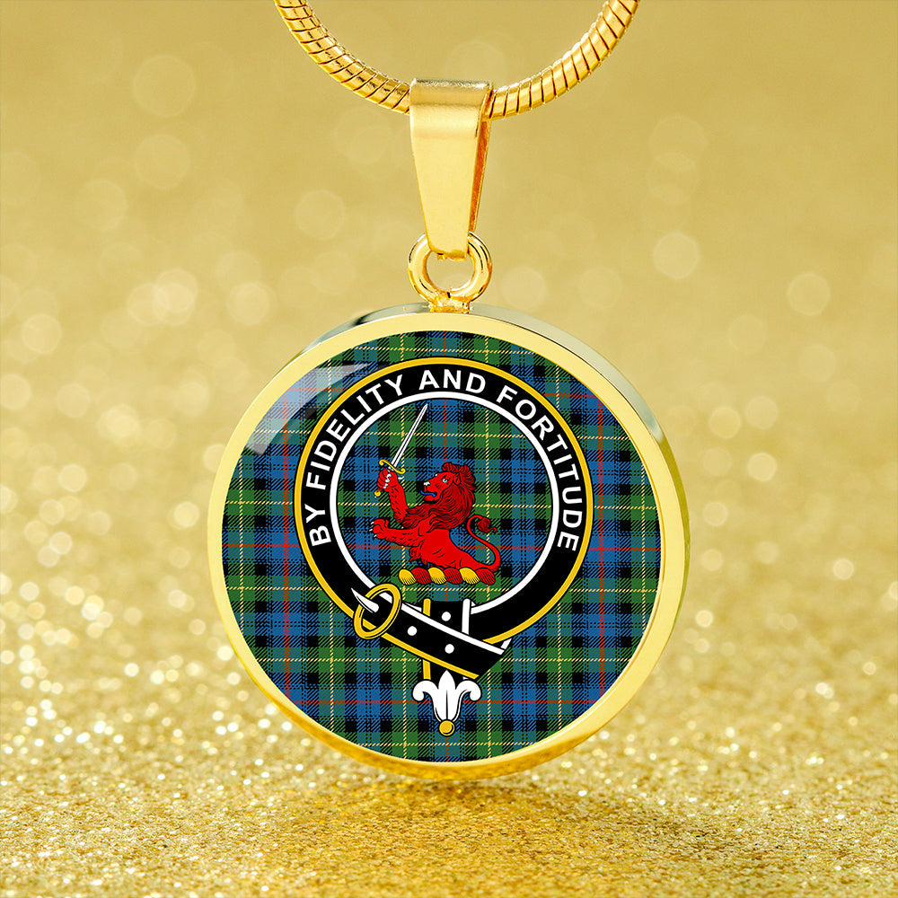 Farquharson Ancient Tartan Crest Circle Necklace