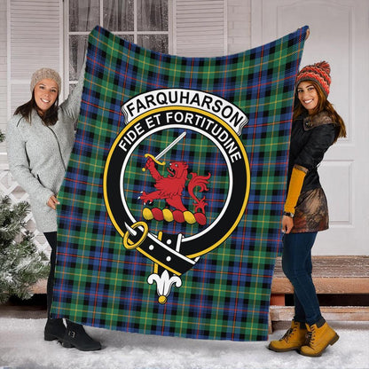 Farquharson Ancient Tartan Crest Premium Blanket