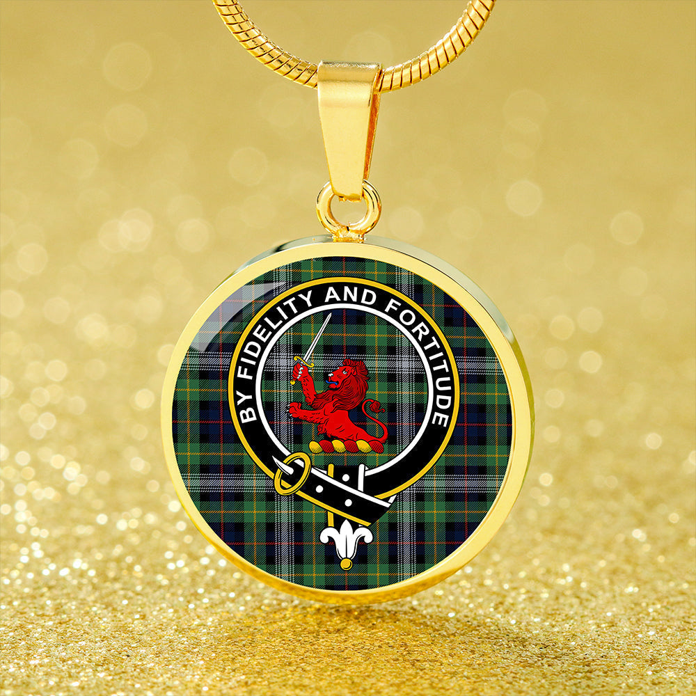 Farquharson Dress Modern Tartan Crest Circle Necklace