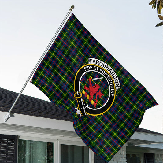 Farquharson Modern Tartan Classic Crest House Flag