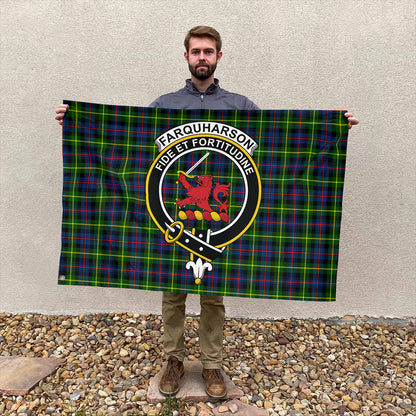 Farquharson Modern Tartan Classic Crest House Flag