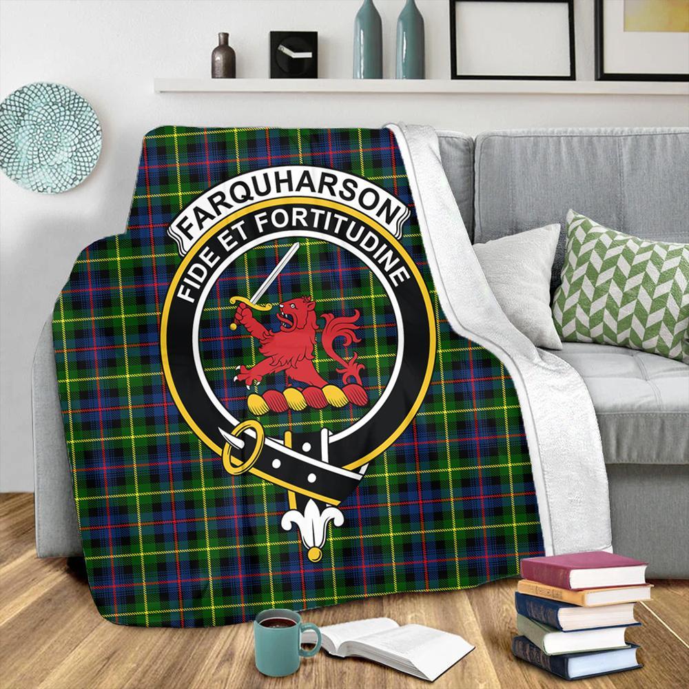 Farquharson Modern Tartan Crest Premium Blanket