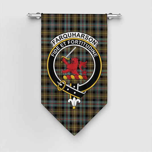 Farquharson Weathered Tartan Crest Gonfalon