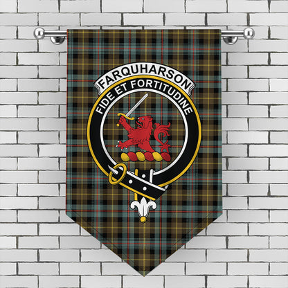 Farquharson Weathered Tartan Crest Gonfalon