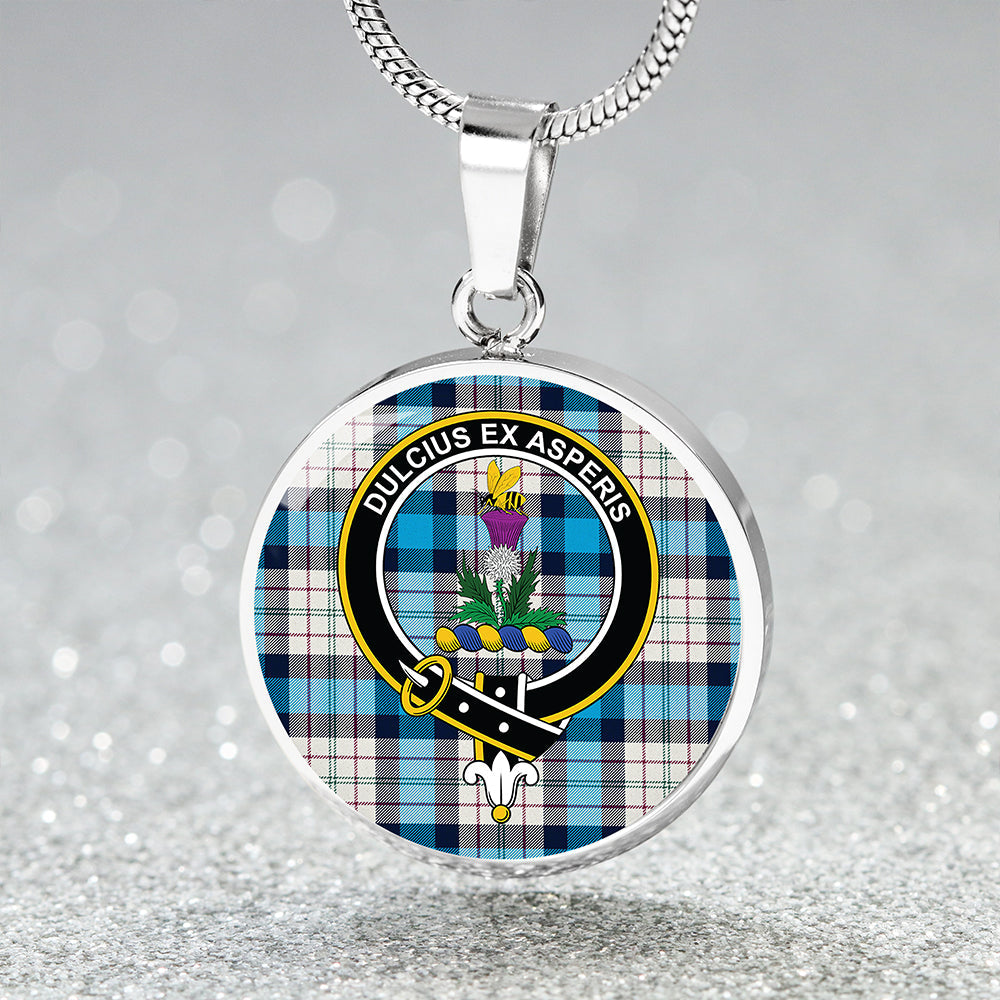 Ferguson Dress Blue (Dance) Tartan Crest Circle Necklace