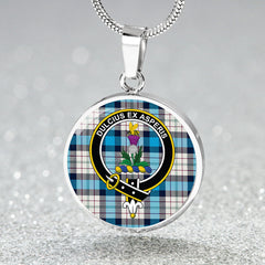 Ferguson Dress Blue (Dance) Tartan Crest Circle Necklace