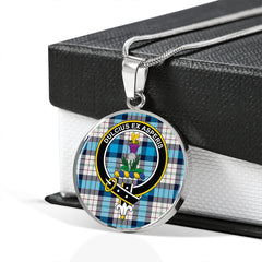 Ferguson Dress Blue (Dance) Tartan Crest Circle Necklace