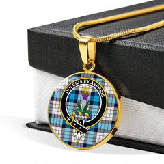 Ferguson Dress Blue (Dance) Tartan Crest Circle Necklace