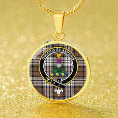 Ferguson Dress #2 Weathered Tartan Crest Circle Necklace
