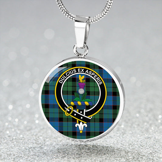 Ferguson of Balquhidder Ancient Tartan Crest Circle Necklace