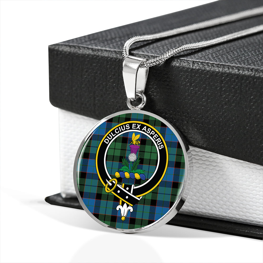 Ferguson of Balquhidder Ancient Tartan Crest Circle Necklace