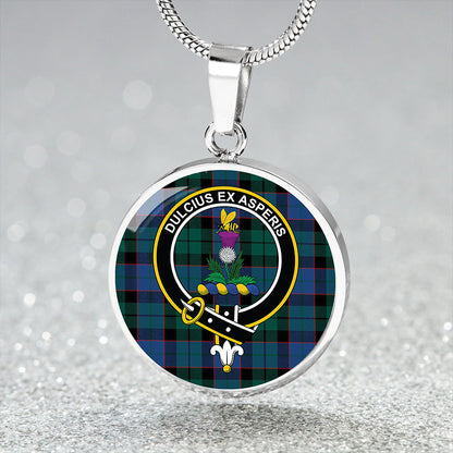 Ferguson of Balquhidder Modern Tartan Crest Circle Necklace