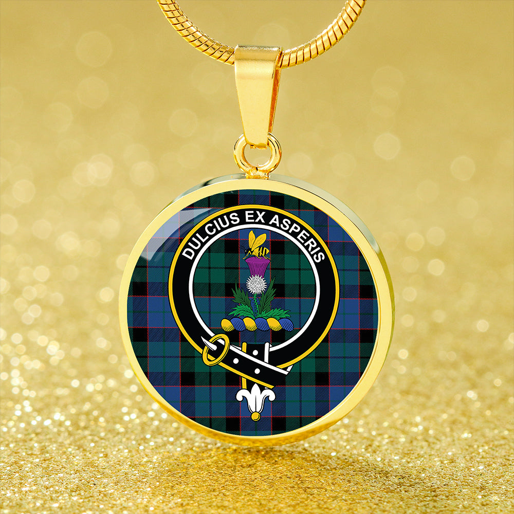 Ferguson of Balquhidder Modern Tartan Crest Circle Necklace