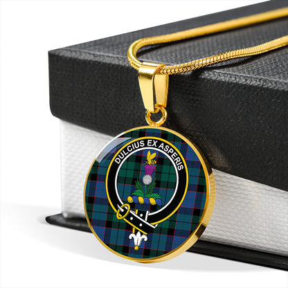 Ferguson of Balquhidder Modern Tartan Crest Circle Necklace