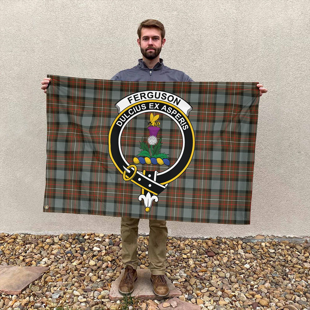 Fergusson Weathered Tartan Classic Crest House Flag