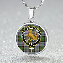 Firth of Tay (Gillies Dress) Modern Tartan Crest Circle Necklace