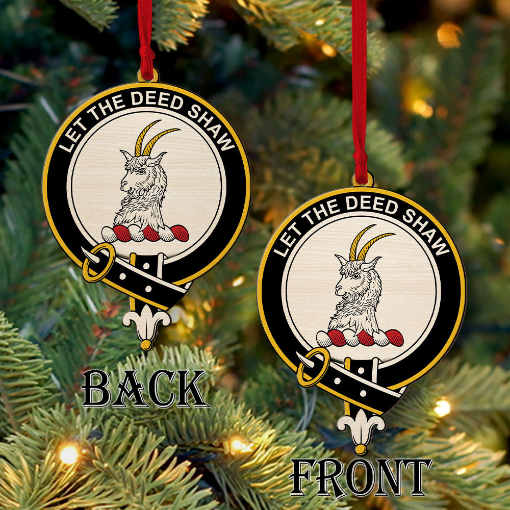 Fleming Tartan Crest Wood Acrylic Ornament