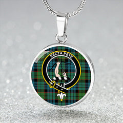 Fletcher Family Ancient Tartan Crest Circle Necklace