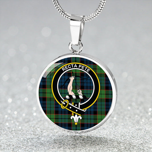 Fletcher Family Modern Tartan Crest Circle Necklace