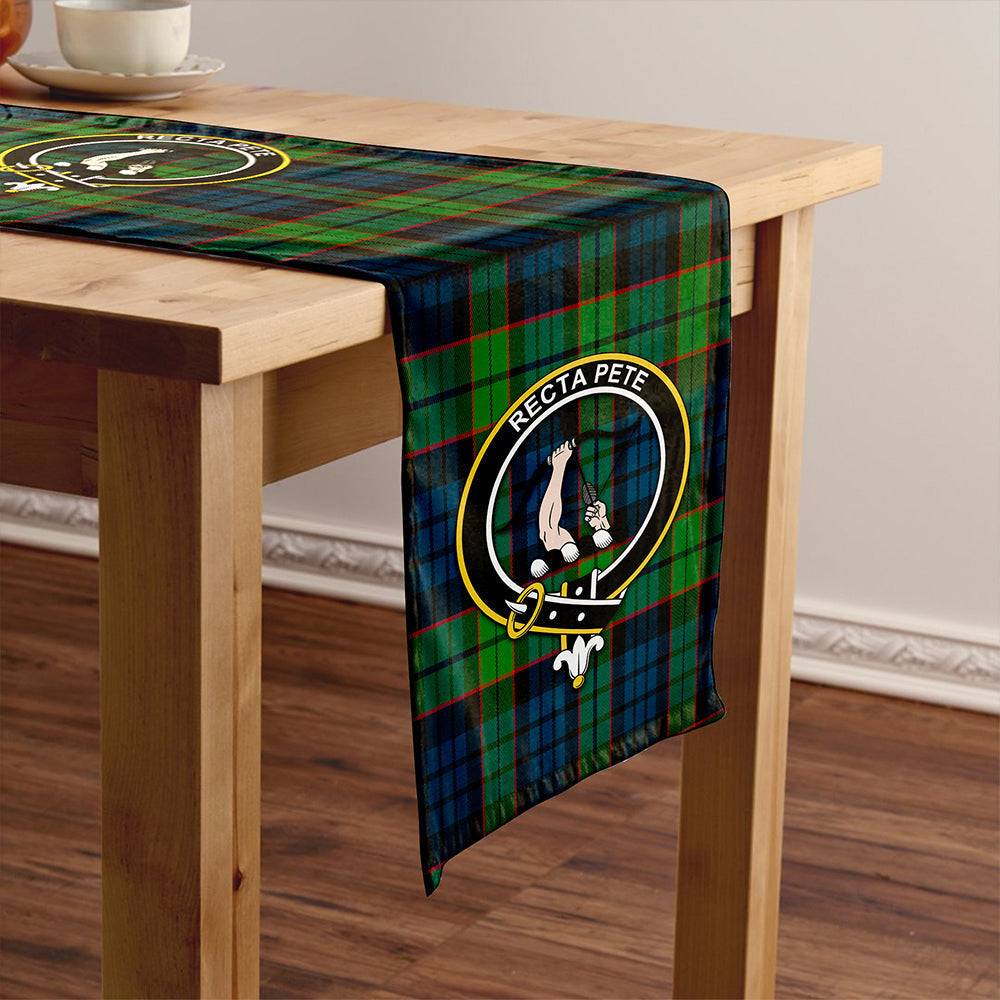 Fletcher Family Modern Tartan Crest Table Runner