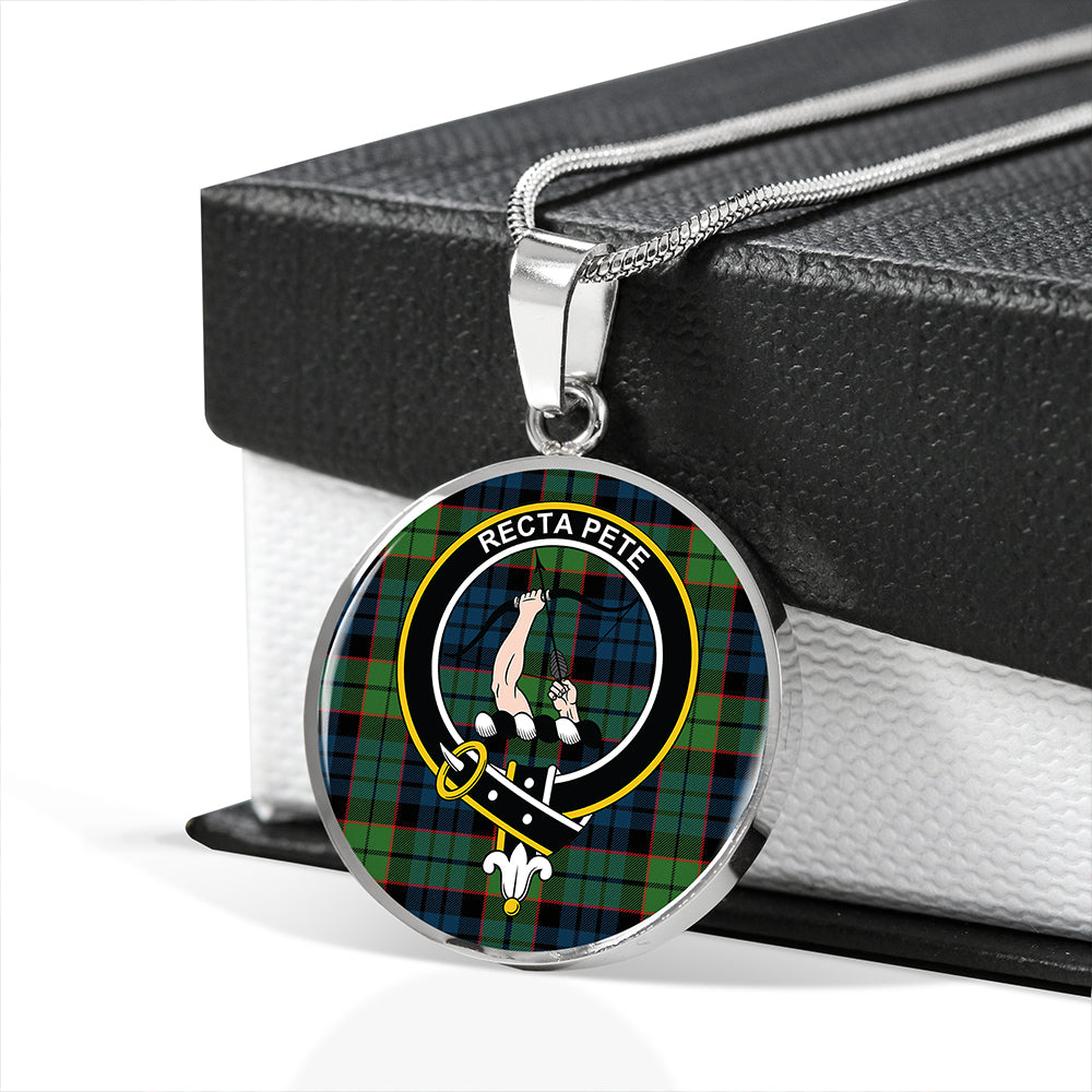 Fletcher Family Modern Tartan Crest Circle Necklace