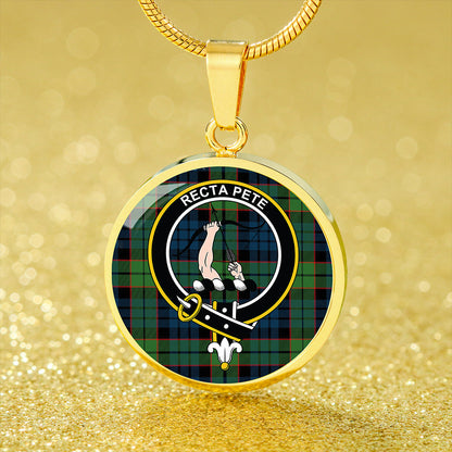 Fletcher Family Modern Tartan Crest Circle Necklace