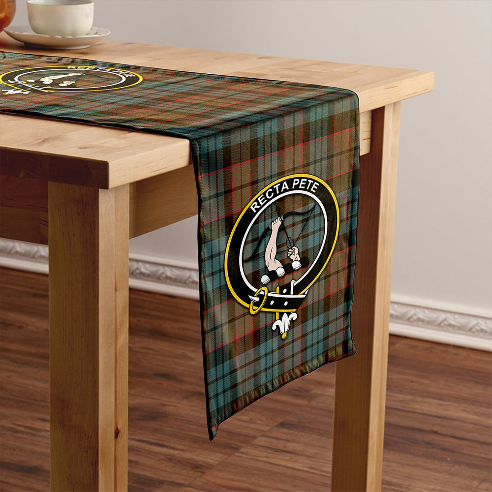 Fletcher Family Weathered Tartan Crest Table Runner