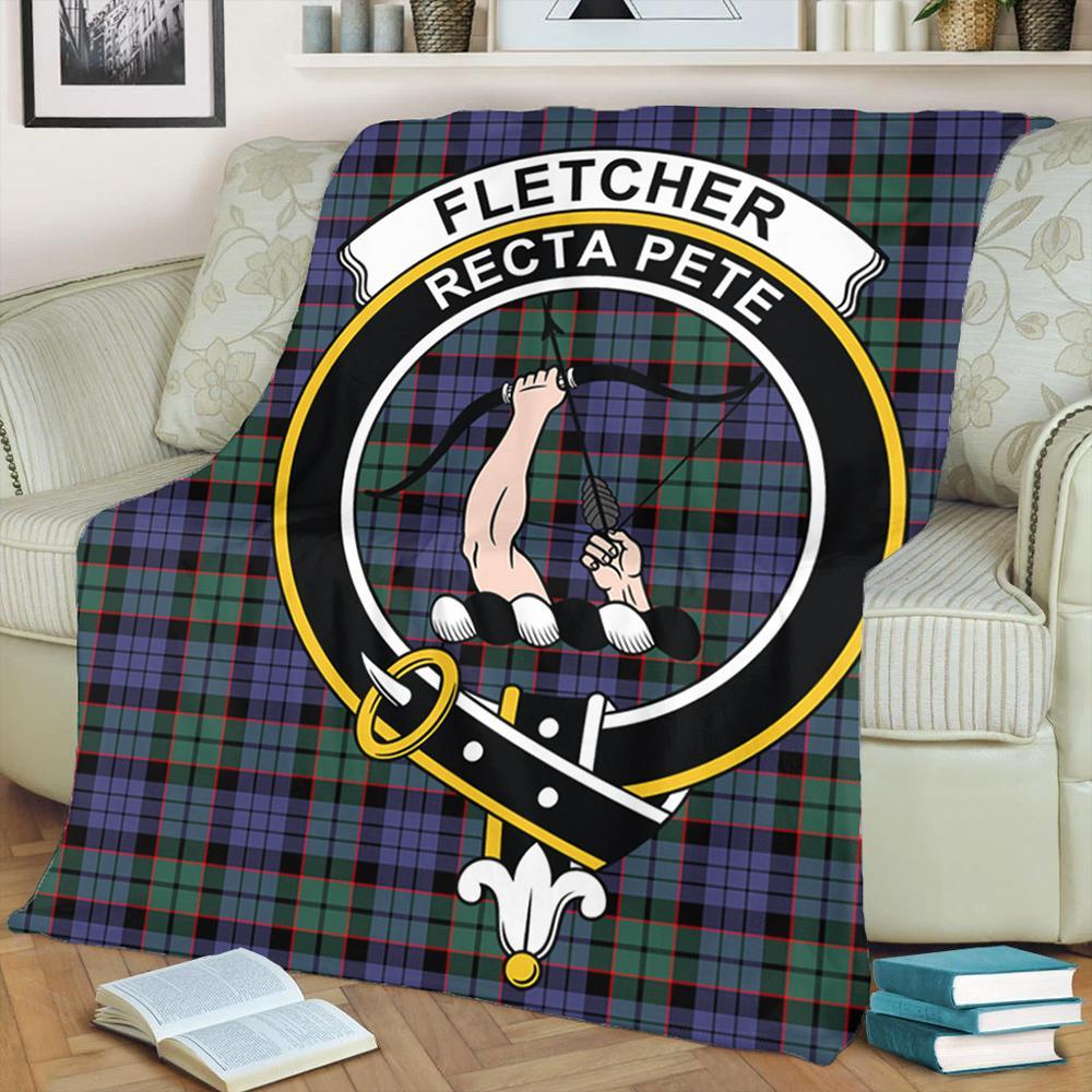 Fletcher Modern Tartan Crest Premium Blanket