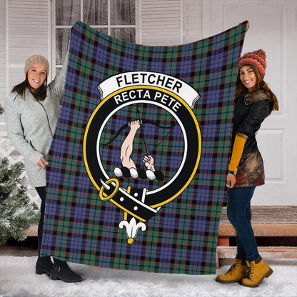 Fletcher Modern Tartan Crest Premium Blanket