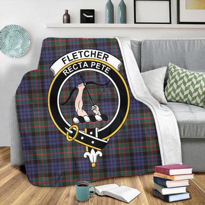 Fletcher of Dunans Tartan Crest Premium Blanket